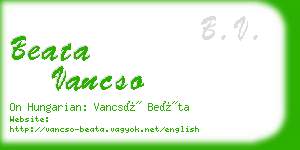 beata vancso business card